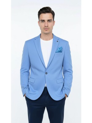 Erkek Slim Fit Blazer Ceket – Plus Scorpion Tek Düğmeli Spor & Klasik Kombin