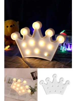 Mytechcat® 3D Dekoratif Pilli Kraliçe Tacı Model LED Masa ve Gece Lambası