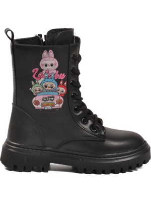 Aspor Siyah Içi Kürklü Bağcıklı Fermuarlı Kız Çocuk Bot