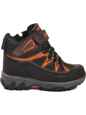 Aspor Kahve Turuncu Polarlı Fermuarlı Erkek Çocuk Outdoor Bot