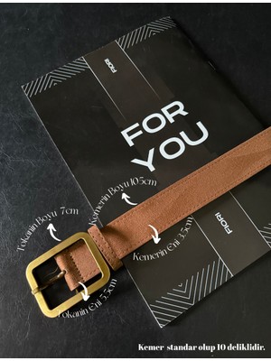 Fiori Süet Antik Tokalı Kadın Pantolon Kemeri, Ceket Kemeri, Elbise Kemeri, Gömlek Kemeri