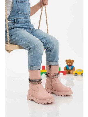 Cool Pudra Içi Polarlı Fermuarlı Kız Çocuk Bot