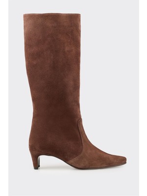 Elle Kahve Deri Kadın Çizme