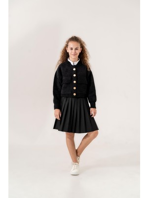 Loco Loco Sakallı Kız Ceket - Siyah