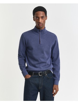 Gant Erkek Mavi Regular Fit Yarım Fermuarlı Sweatshirt 2068028.902