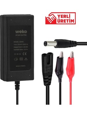 SHC4200 12.6 Volt - 3 Amper 5.5*2.5 + Krokodil Uçlu Ledli Yerli Üretim Masaüstü Şarj Adaptörü