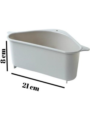 ÜçKol Ticaret Vantuzlu Üçgen Sebze Meyve Lavabo Raf Evye Süzgeç Sünger Tutucu Düzenleyici Mutfak Organize