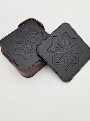 Rubicon Selçuklu Desenli Şık Bardak Altlığı El Dikişli 6 Adet ( Holder Stantlı )