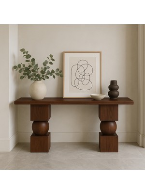 Trihome Modern Masif Ahşap Dekoratif Dresuar – Özel Tasarım Masif Konsol Masa