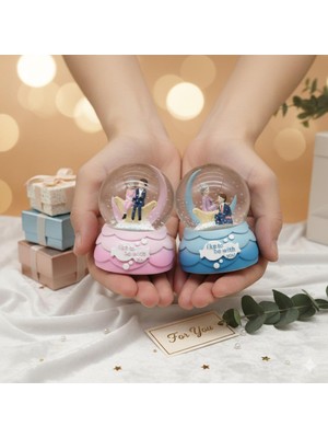 Adalinhome Sevgili Temalı Işıklı Mini Kar Küresi 7 cm
