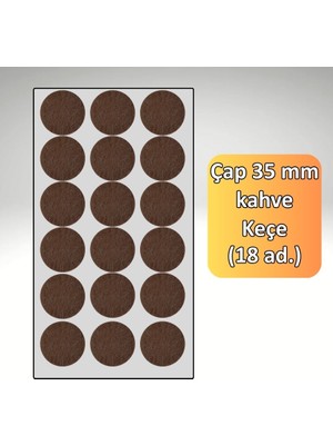 Almital Kaydırmaz Keçe (35MM Çap 18 Adet) Kanepe Sehpa Sandalye Için Zemin Koruyucu