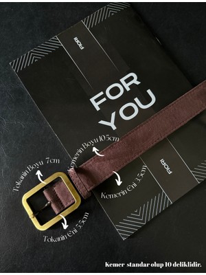 Fiori Süet Antik Tokalı Kadın Pantolon Kemeri, Ceket Kemeri, Elbise Kemeri, Gömlek Kemeri