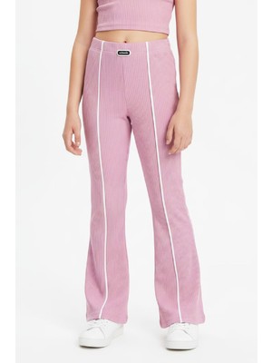 Modanino Kız Çocuk Fitilli ve Beyaz Çıma Detaylı Eşofman Altı- 5-15 Yaş 12462