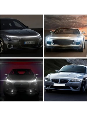 Mk Express Bmw 4.18 Uyumlu  Izgara Üstü Kaput Ledi,gündüz Ledi Silikon 150CM Beyaz