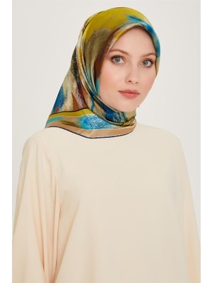 Armine Soyut Desenli Sura Saf Ipek Eşarp | 9240
