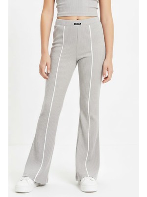 Modanino Kız Çocuk Fitilli ve Beyaz Çıma Detaylı Eşofman Altı- 5-15 Yaş 12462