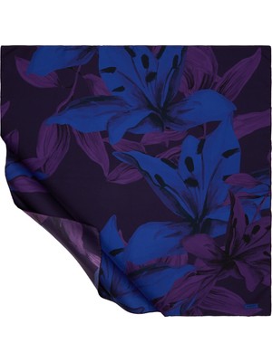 İpekevi Lilium Desenli Tivil Ipek Eşarp