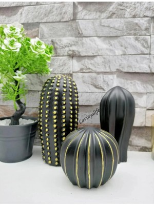 Derdenix Dekoratif 3'lü Kaktüs Biblo