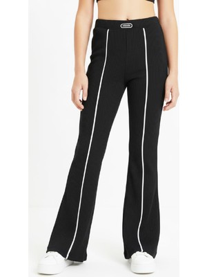 Modanino Kız Çocuk Fitilli ve Beyaz Çıma Detaylı Eşofman Altı- 5-15 Yaş 12462