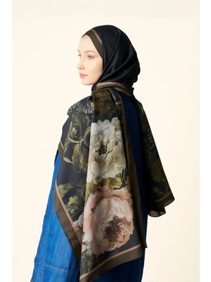 Yeşil Ed Scarf Floris Floş Viskon Şal