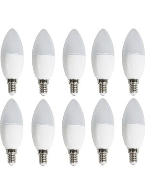 7 W Buji LED Ampül E14 -Ince E14 Duy-Avize AMPÜLÜ-3000K Günışığı (6 Adet)