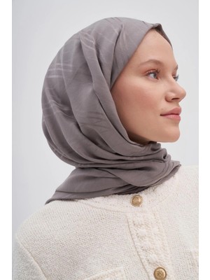 Küllü Gri Carell Simetrik Jakar Italyan Ipekli Şal