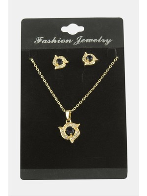 SiHako Çiçek Zirkon Taşlı Set Kolye