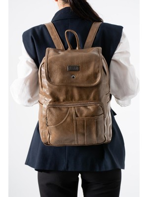 Baginn Y.suni Deri Kadın Sırt Çantası Vegan Deri Bayan Sırt Çantası 30*20 cm Yumuşak Doku Çok Cepli