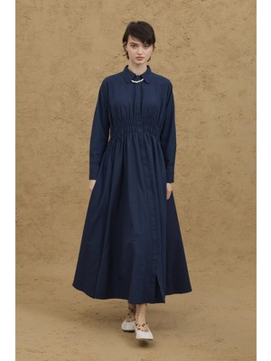 Fahhar Beli Gipeli Vual Elbise Lacivert