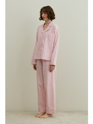 Fahhar Pötikare Pamuk Pijama Takımı Pembe