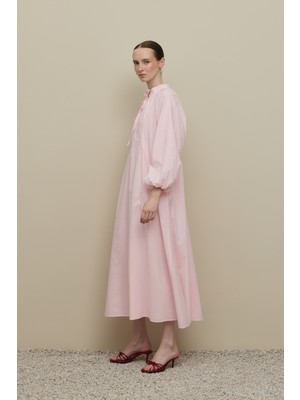 Fahhar Geniş Vual Elbise Pembe