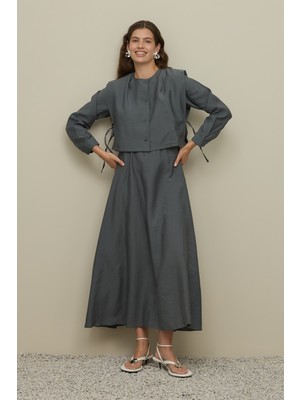 Fahhar Yelekli Elbise Antrasit