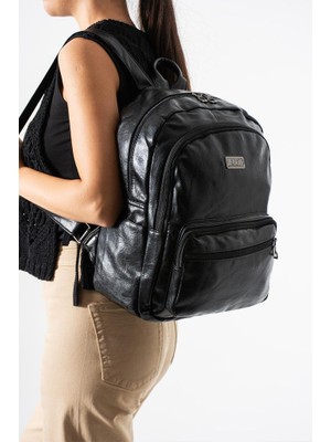 Baginn Yıkama Suni Deri Kadın Sırt Çantası Vegan Deri Bayan Sırt Çantası 30*20 cm Yumuşak Doku Çok Cepli