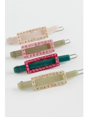 SiHako Dikdörtgen Taşlı Klipsli Toka