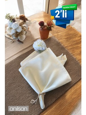 Anılsan 2'li %100 Pamuk Peçete Beyaz Otel, Sunum, Restaurant, Davet