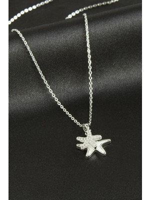 SiHako Yıldız Zirkon Taşlı Lüks Çelik Kolye