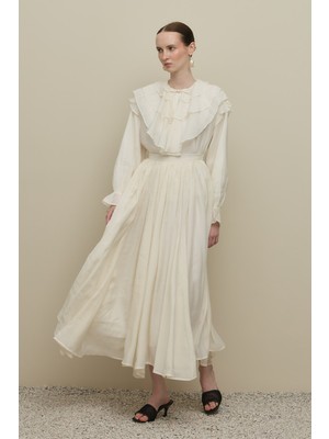 Fahhar Çok Parçalı Maxi Etek Ekru