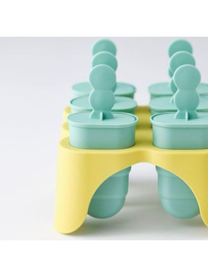 Ikea Dondurma Kalıbı Turkuaz-Sarı  BOYUT:13X12X13  (Kutu Içeriği 6ADET)