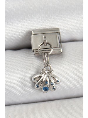 Dktt 316L Çelik Sallantılı Fiyonklu Buket Model Gümüş Renk Nomination Charm - TJ-BC1444