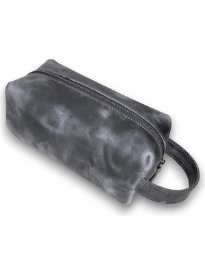 Özbience Şık Gerçek Deri Fermuarlı El Çantası ve Tıraş Takımı Seti