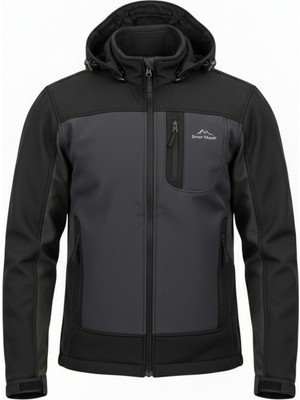 Snowmount Siyah Antrasit Trail Softshell Su Itici Rüzgar Geçirmez Mont