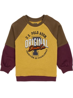 U.S. Polo Assn. Erkek Çocuk Hardal Bisiklet Yaka Sweatshirt 50308582-VR151