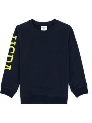 U.S. Polo Assn. Erkek Çocuk Açık Lacivert İnce Bisiklet Yaka Basic Sweatshirt 50313831-VR059
