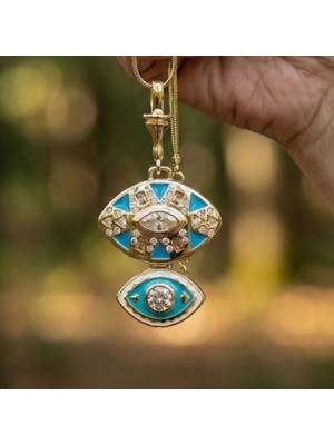 Theory Jewelry Eye for an Eye Kolye| Nazar Göz| Paslanmaz Çelik Taşlı Kadın Kolye |Kararma Yapmaz | Alerji Yapmaz