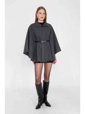 Kemerli Kaşe Panço Antrasit Pt