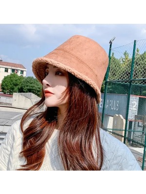 Özbience Kışlık Polar Kadın Balıkçı Şapka Koyu Kahverengi, Sıcak ve Şık Tasarım