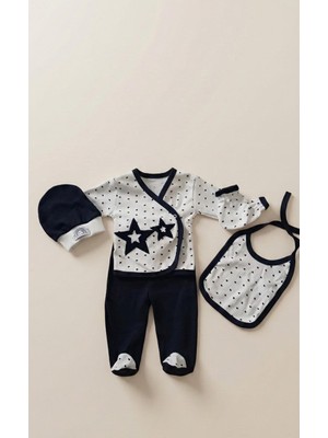 Kız Bebek 5li Hastane Çıkışı Yıldız Desen Önlüklü