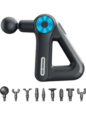 NessiWorld Buffer® 12 Farklı Başlıklı Profesyonel Masaj Tabancası - Kas Gevşetici ve Yorgunluk Giderici Masaj Aleti