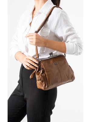 Baginn Y.suni Deri Kadın Postacı Burslu Çanta 24*20 cm Vegan Deri Bayan Çapraz Askılı Omuz Çantası