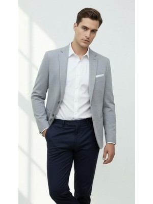 Plus Scorpion Erkek Esnek Kumaş Slim Fit Blazer Ceket – Günlük & Ofis Şıklığı